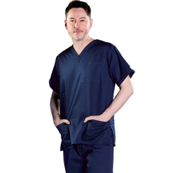Unisex Smart Scrub Top - Black - Extra Small