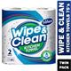 Velvet Wipe & Clean Kitchen Roll Towel Twin Pack