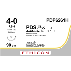 PDS PLUS, monofilament, violet, 4-0, 90cm, Taperpoint ,17mm, 1/2C Box 36