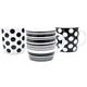 Fixtures 12oz Black & White SPOTTY & STRIPED Pattern Mugs