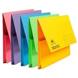 Concord Brights Document Wallets Foolscap Half Flap Assorted Pack 5's - PACK (10)