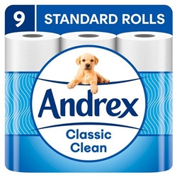 Andrex Classic Clean Toilet Roll 9 Pack 3D Wave