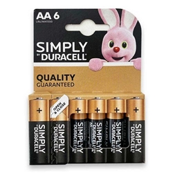 Duracell AA Simply Battery Pack 6's