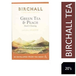 Birchall Prism Enveloped Teabags - Green Tea & Peach 20's.