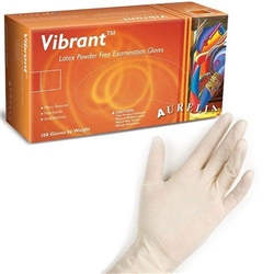 Aurelia VIBRANT Natural Powder Free SMALL Latex Gloves Pack 100's - PACK (10)