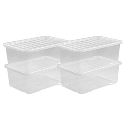 Wham Crystal Clear Plastic Storage Box 37 Litre