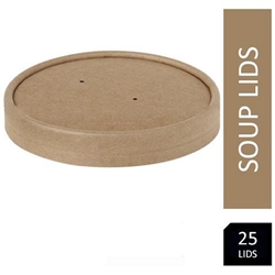 Caterpack 12-16oz Kraft Soup Lids Pack 25's