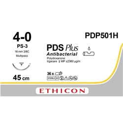 PDS PLUS, monofilament, undy, 4-0, 45cm, Reverse Cutting, 16mm, 3/8C - Box 36