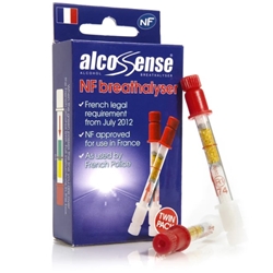 NF Approved Twin pk Disposable Breathalysers in CDU  French Law