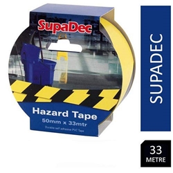 Supadec Yellow Black Hazard Tape {Extra Long 33m} - PACK (10)