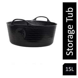 Gorilla Flexi Tub Black Recycled Shallow 15 Litre