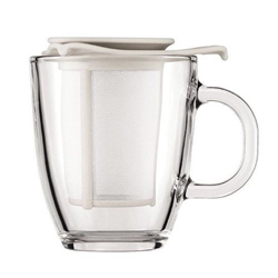 Bodum Yo-Yo White Mug & Tea Strainer 0.35 Litre