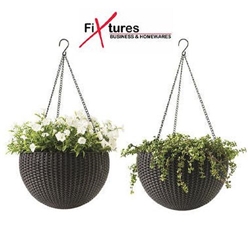 Fixtures Brown Rattan Hanging Basket 25cm x 16cm