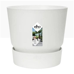 Elho Greenville Round INDOOR Pot & Base WHITE 16cm