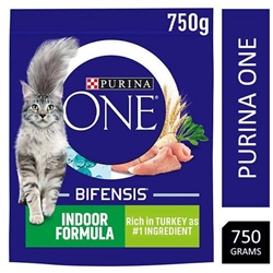 Purina ONE Indoor Dry Cat Food Turkey & Wholegrain 750g - PACK (4)
