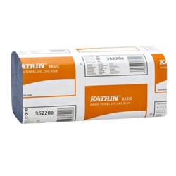 Katrin Zig Zag Hand Towel Basic 1Ply Blue - Case of 5000