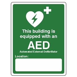 Defibrillator Heart Restarter - 200x300mm - Self Adhesive Vinyl