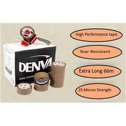 Denva Buff Packaging Tape 48mm x 66mm Extra Long