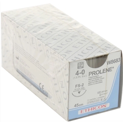 Prolene Suture: 19mm 45cm Blue 4-0 x 12