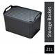Strata Charcoal Grey Large 21L Handy Basket With Lid