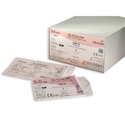 GLYCOLON undyed 4/0 usp 1x45cm 3/8 circle cutting needle 16mm - Box of 24
