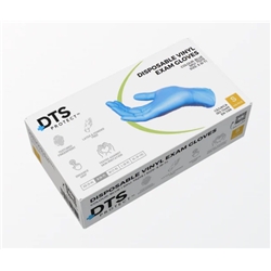 DTS Protect Blue Vinyl Gloves- 1 Box of 100 Gloves- EXTRA SMALL