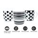Fixtures 12oz Black & White SPOTTY & STRIPED Pattern Mugs