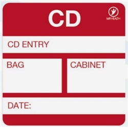 Cd Entry, Bag, Cabinet & Date 38X38 Labels CDBCD