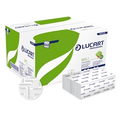 Eco Lucart Z-fold 2ply - White 22.5 x 24cm (Recycled 864042) - box of 3000