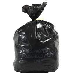 Black - Medium Duty Domestic Waste Refuge Bag - Large 90L - Roll of 50