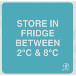 Store In Fridge Between 2'C & 8'C Labels SIFBL