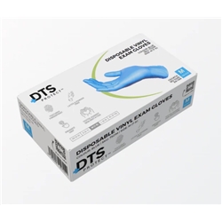 DTS Protect Blue Vinyl Gloves- 1 Box of 100 Gloves- MEDIUM