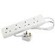 Fixtures Extension Lead 2m 4 Socket White