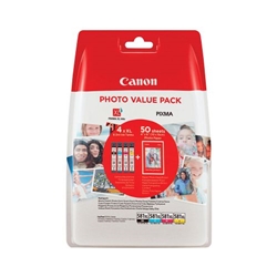 Canon CLI-581XL Ink Cartridges High Yield CMYK + 4 x 6 in Photo Paper Value Pack 2052C006