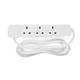 Fixtures Extension Lead 2m 4 Socket White