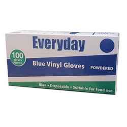 Aurelia DELIGHT Blue Lightly Powdered LARGE Vinyl Gloves 100's - PACK (10)