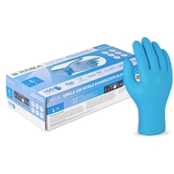 Haika NX510 Blue Nitrile Examination Gloves- LARGE- Box of 100 Gloves - RDQ
