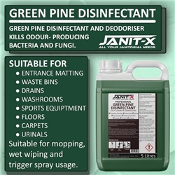 Janit-X Professional Green Pine Disinfectant Deodoriser Concentrate 5L
