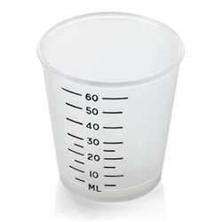 Medicine measure, black line graduations for easy reading 60ml - Single