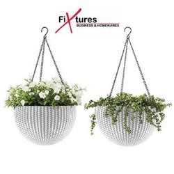 Fixtures Beige Rattan Hanging Basket 25cm x 16cm