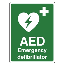 Trained AED Users & Location - 150x200mm - Self Adhesive Vinyl
