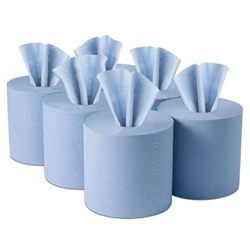 1 Ply Blue Centre Feed 300m x 165mm Pack of 6