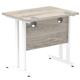 Impulse 800 x 600mm Straight Desk Grey Oak Top White Cantilever Leg