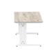Impulse 1400 x 800mm Straight Desk Grey Oak Top White Cable Managed Leg 