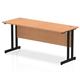Impulse 1600 x 600mm Straight Desk Oak Top Black Cantilever Leg