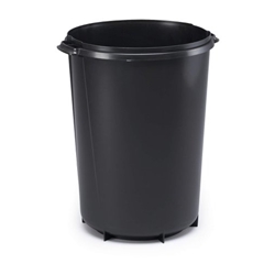 Durable DURABIN 40L Round Bin - Strong & Easy Grip Handles - Black