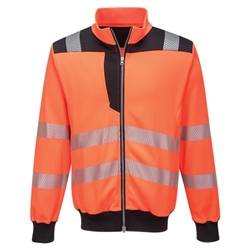 Portwest PW3 Hi Vis Zip Sweatshirt XL Orange/Blk