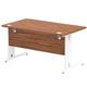 Impulse 1400/800 Rectangle White Cable Managed Leg Desk Walnut