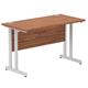 Impulse 1200/600 Rectangle Silver Cantilever Leg Desk Walnut