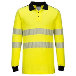 Portwest PW3 Flame Resistant Hi Vis Polo Shirt M Yellow/Blk